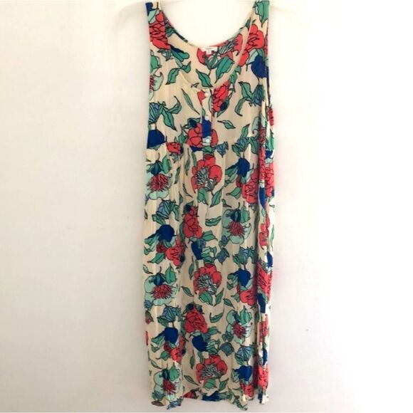 Tavik Crinkle Sleeveless Floral Print Midi Dress Small - Picture 2 of 9